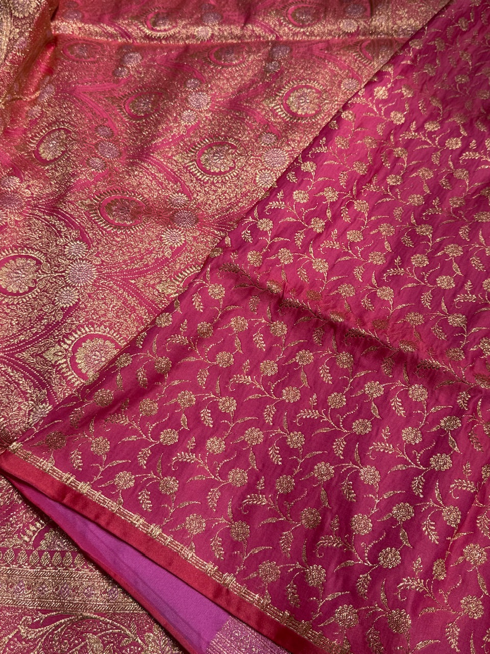 Baby Pink Tanchoi Katan Jaal Silk Saree SKTM05
