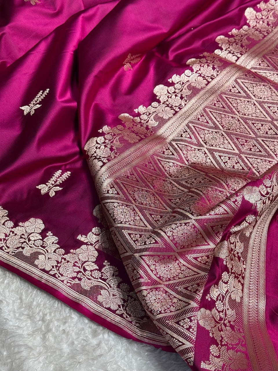 Wine Floral Boota Mashru Silk Saree