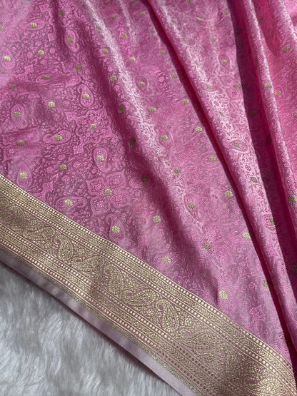 Baby Pink Tanchoi Booti Katan Silk Saree SKTM-08
