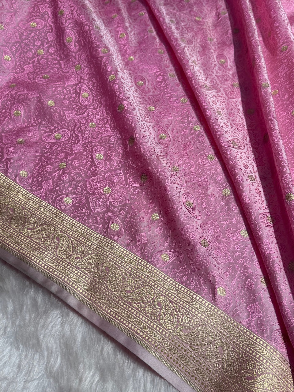 Baby Pink Tanchoi Booti Katan Silk Saree SKTM-08
