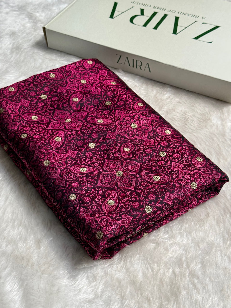 Wine Tanchoi Booti Katan Silk Saree SKTM-08