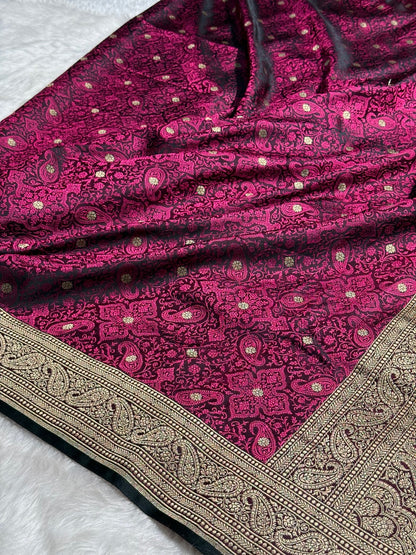 Wine Tanchoi Booti Katan Silk Saree SKTM-08