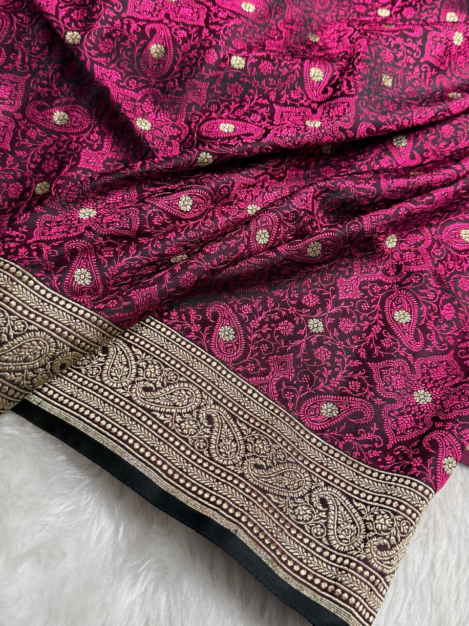 Wine Tanchoi Booti Katan Silk Saree SKTM-08