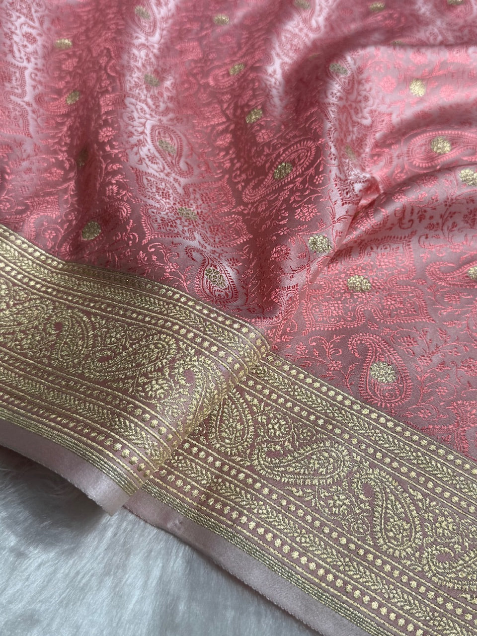 Pink Tanchoi Booti Katan Silk Saree SKTM-08