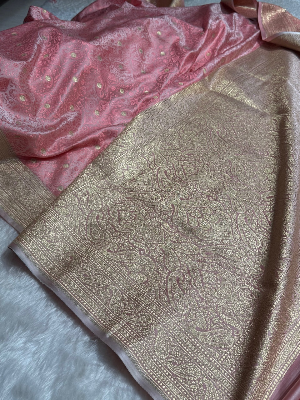 Pink Tanchoi Booti Katan Silk Saree SKTM-08