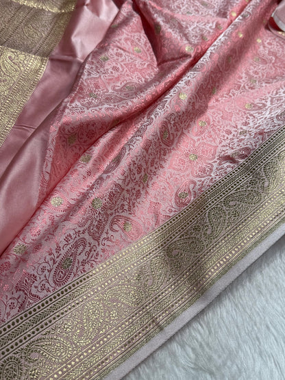 Pink Tanchoi Booti Katan Silk Saree SKTM-08