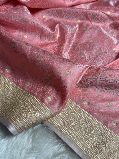 Pink Tanchoi Booti Katan Silk Saree SKTM-08