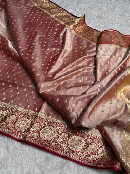 Rosy Finch Banarasi Booti Katan Silk Saree