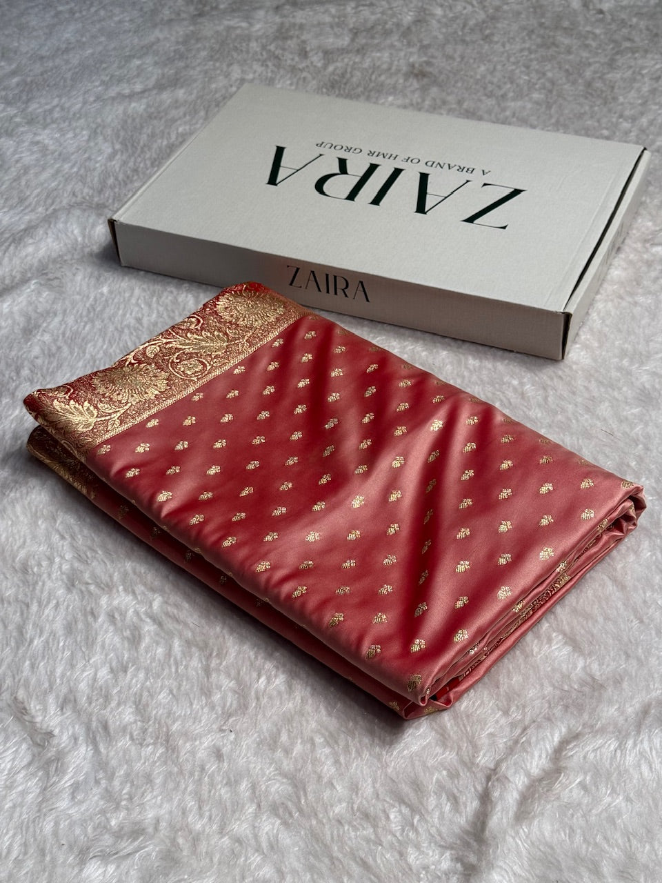 Redish Pink Banarasi Booti Katan Silk Saree