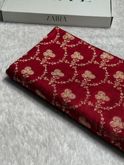Satin Silk Saree Jaal in Maroon Shades SS23