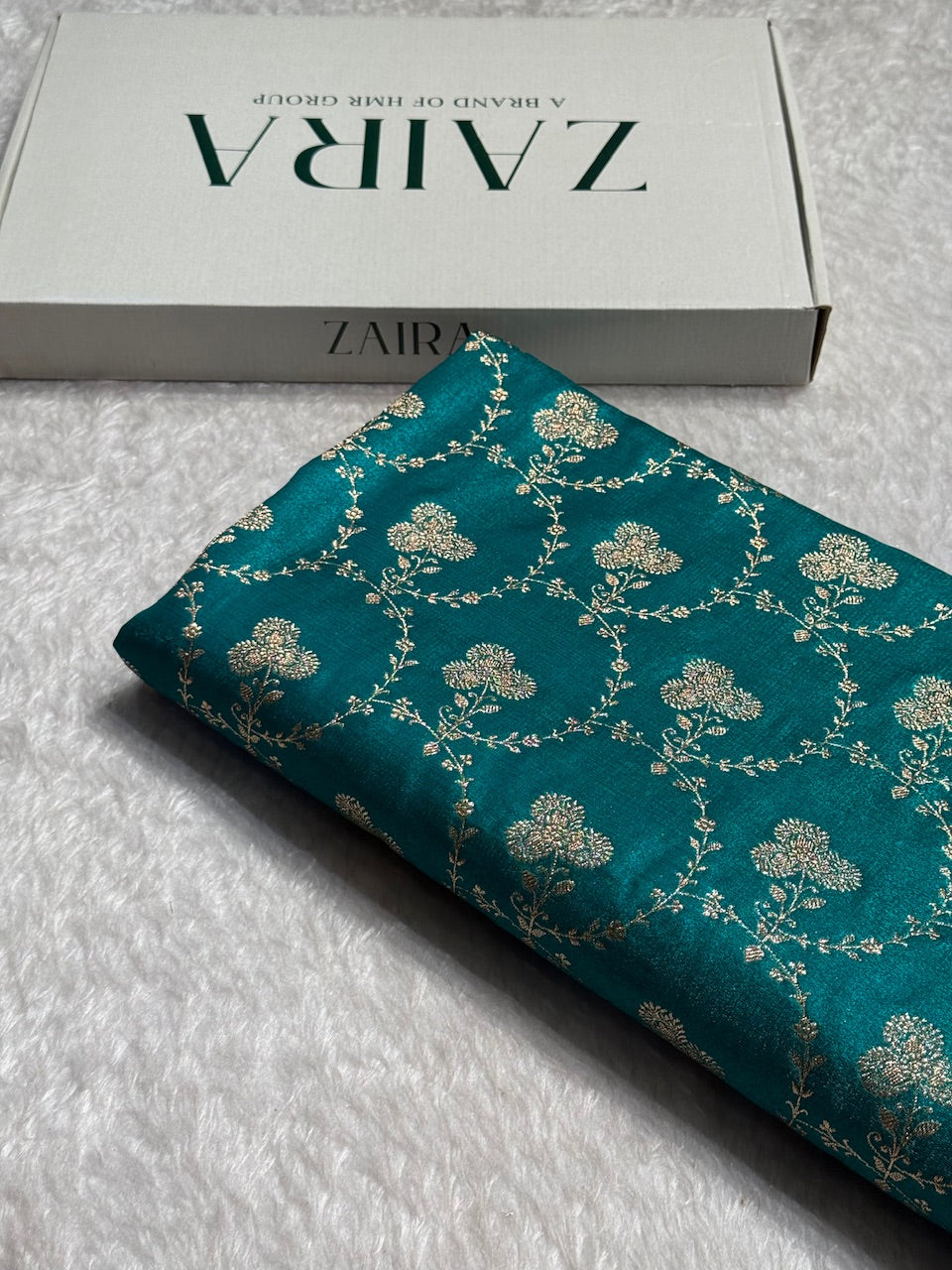 Satin Silk Saree Jaal in Deep Sea Green Shades SS23