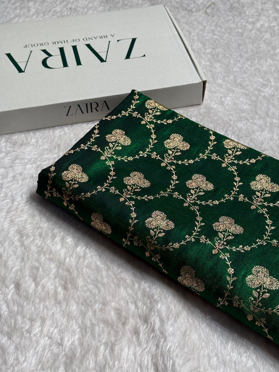 Satin Silk Saree Jaal in Bottle Green Shades SS23
