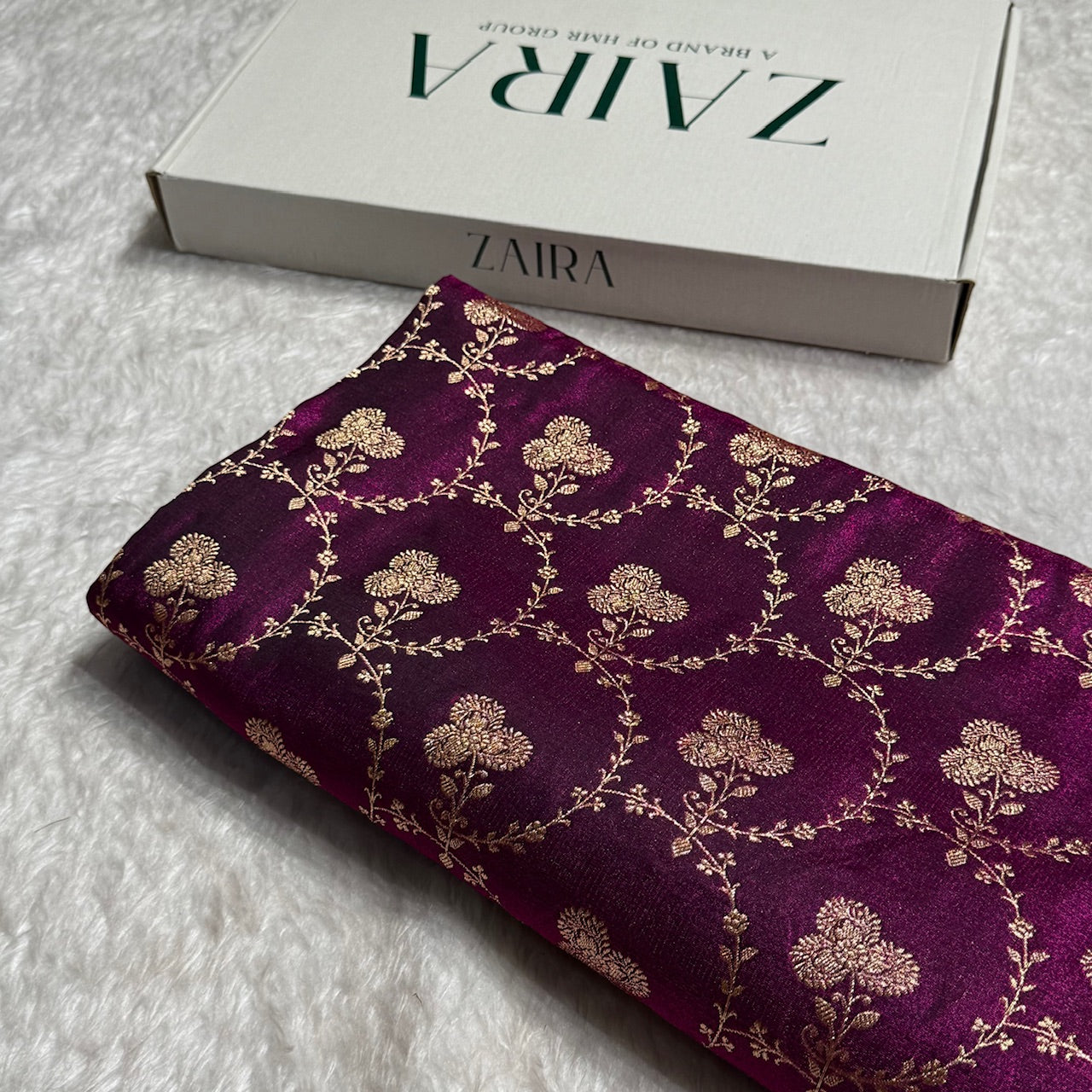 Satin Silk Saree Jaal in Wine Shades SS23