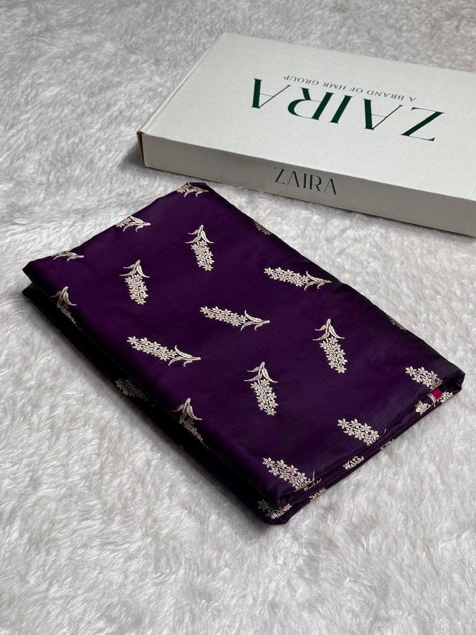 Purple Unique Motif Mashru Silk Saree
