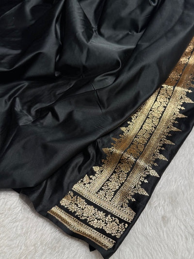 Premium Black Banarasi Booti Katan Silk Saree