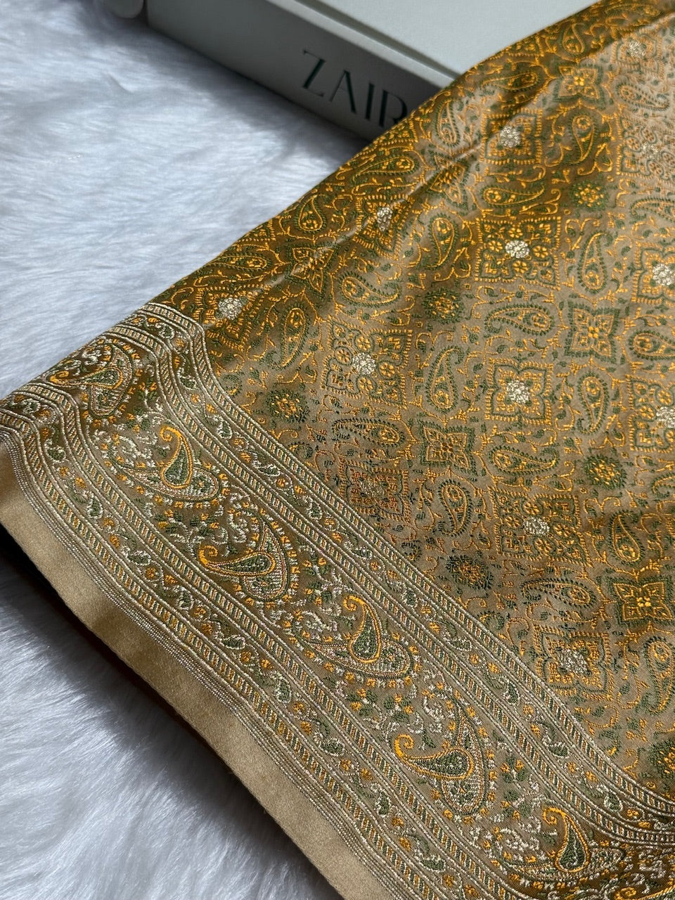 Tusser Jamawar Tanchoi Jaal Katan Silk Saree SKTM-19