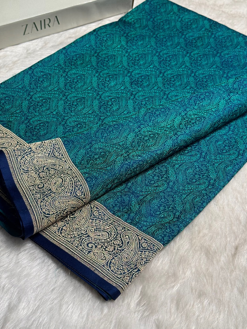 Peacock Jamawar Tanchoi Jaal Katan Silk Saree SKTM-20