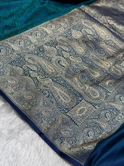 Peacock Jamawar Tanchoi Jaal Katan Silk Saree SKTM-20