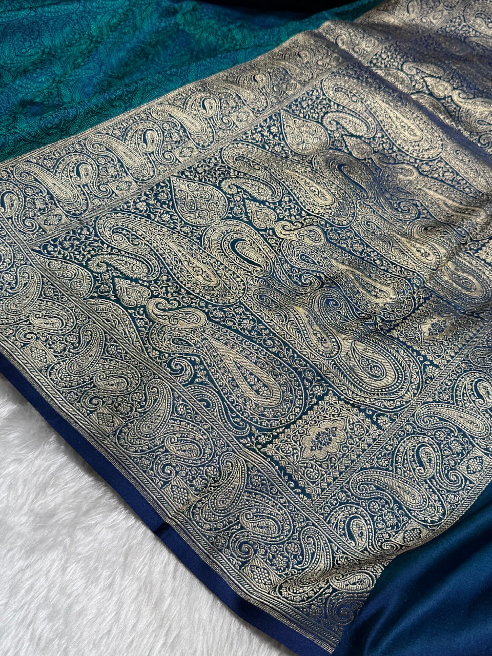 Peacock Jamawar Tanchoi Jaal Katan Silk Saree SKTM-20