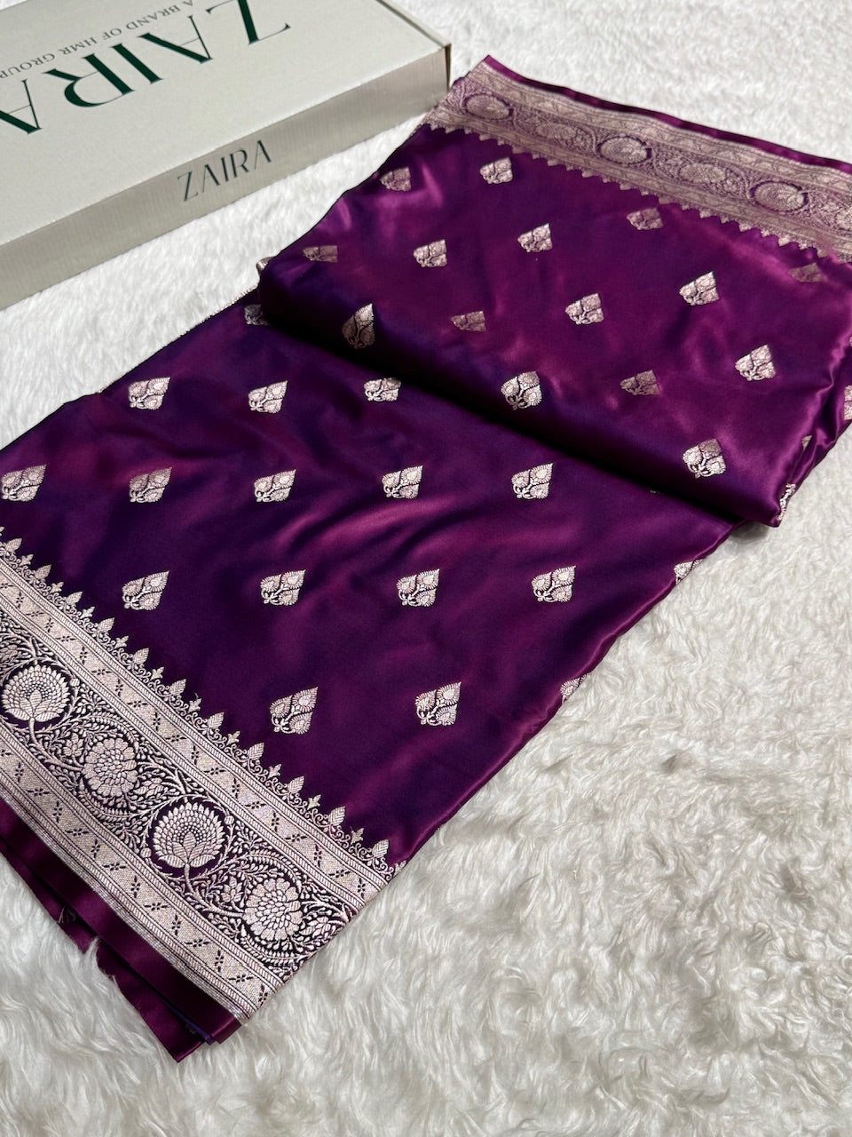 Purple Banarasi Booti Katan Silk Saree