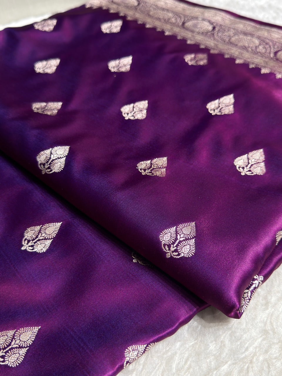Purple Banarasi Booti Katan Silk Saree