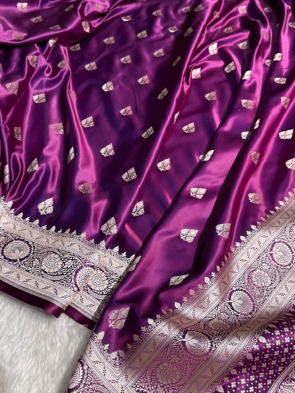 Purple Banarasi Booti Katan Silk Saree
