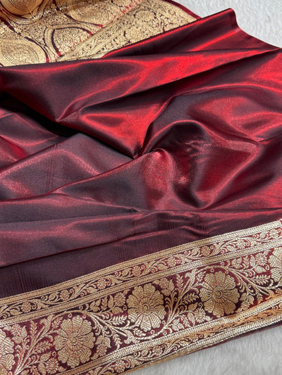 Satin Silk Dot Booti in Maroon Shades SS08