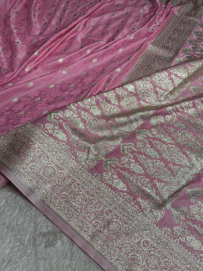 Pink Tanchoi Satin Katan Silk Saree SKTM-03