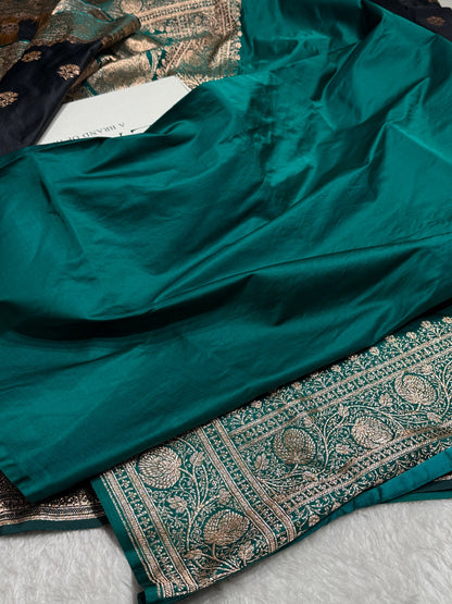Black - Rama Banarasi Boota Katan Silk Saree