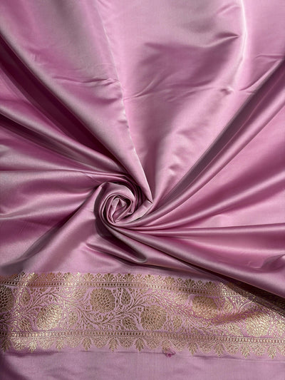 Banarasi Pastel Dusty Levender Shades Booti Satin  Katan Silk Saree SK09