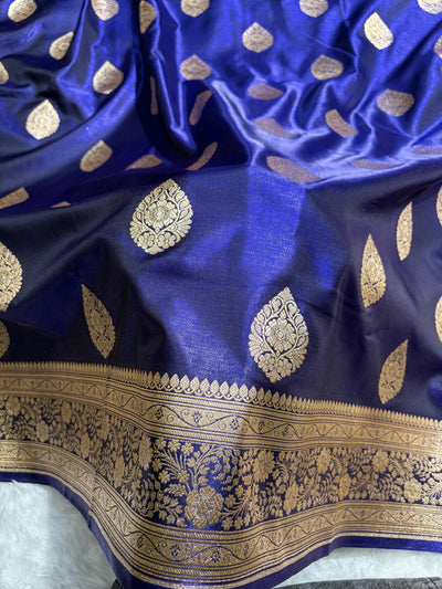 Banarasi Satin Silk Boota in Royal Blue Shades SS05