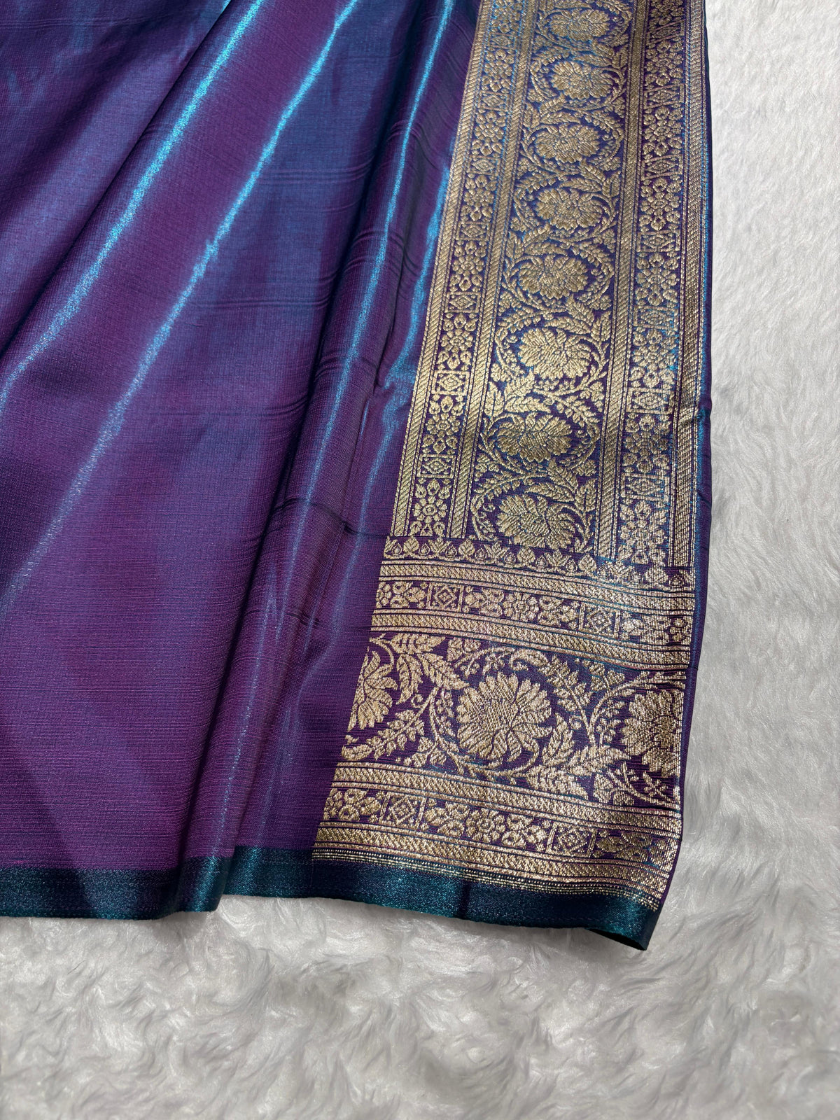 Cross Purple Shades Banarasi Satin Silk Saree SS32