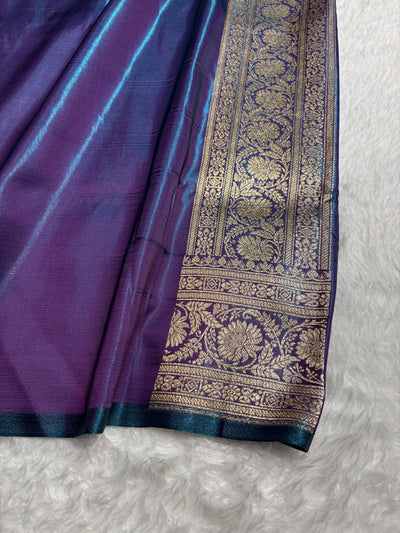 Cross Purple Shades Banarasi Satin Silk Saree SS32