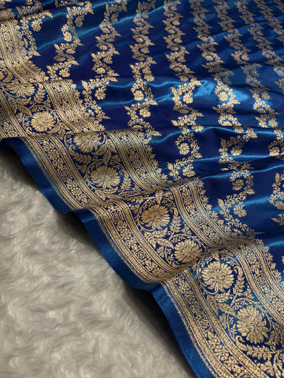 Cross Firozy Shades Banarasi Satin Silk Saree SS32