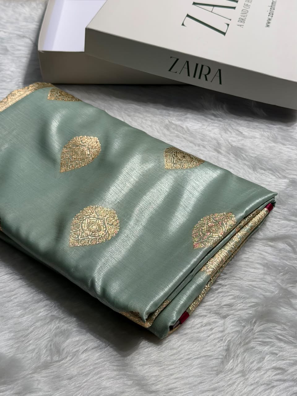 Banarasi Satin Silk Boota in Mint Green  Shades SS05