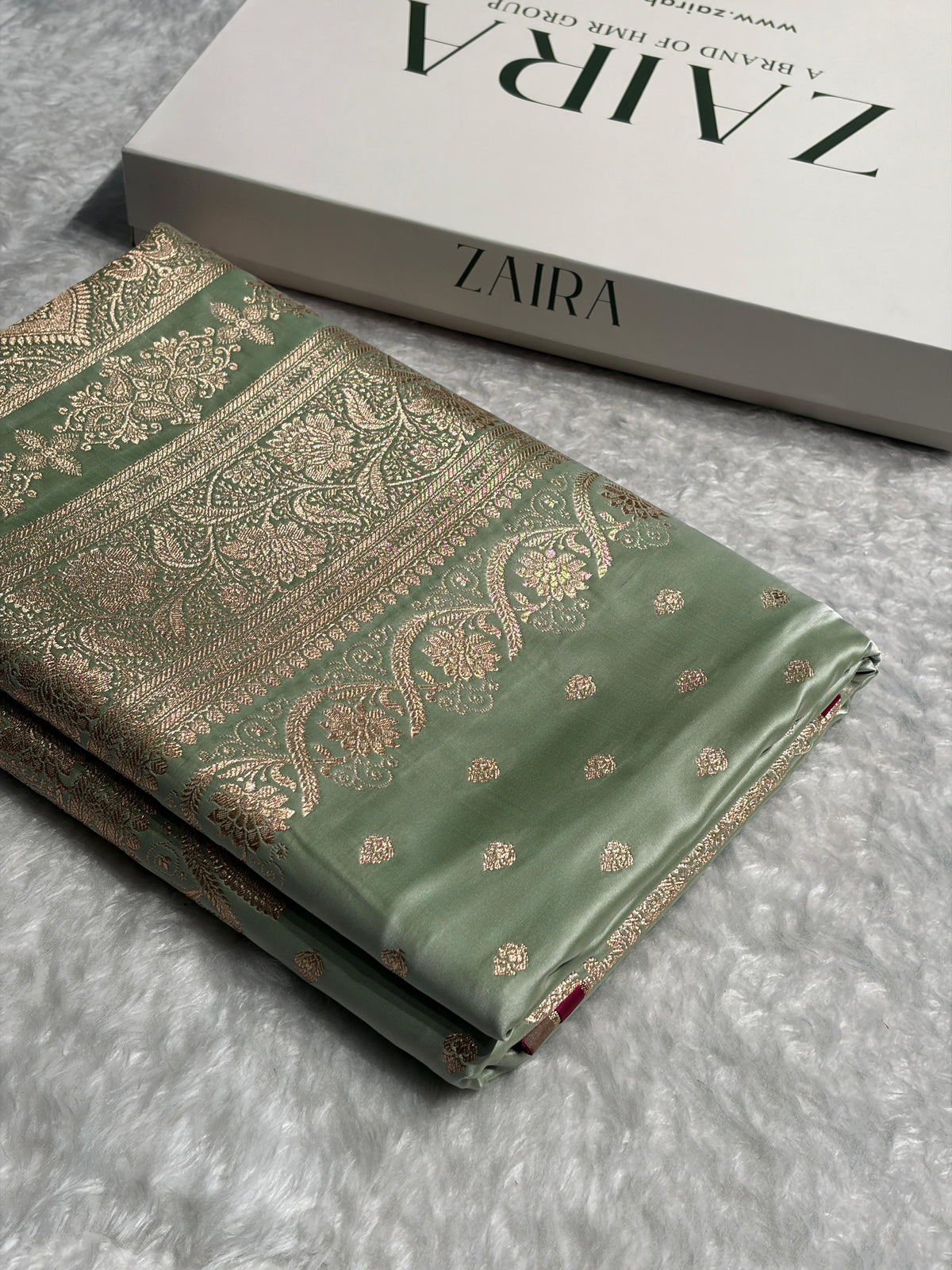 Banarasi Katan Silk Saree In  Pista Shades SK08