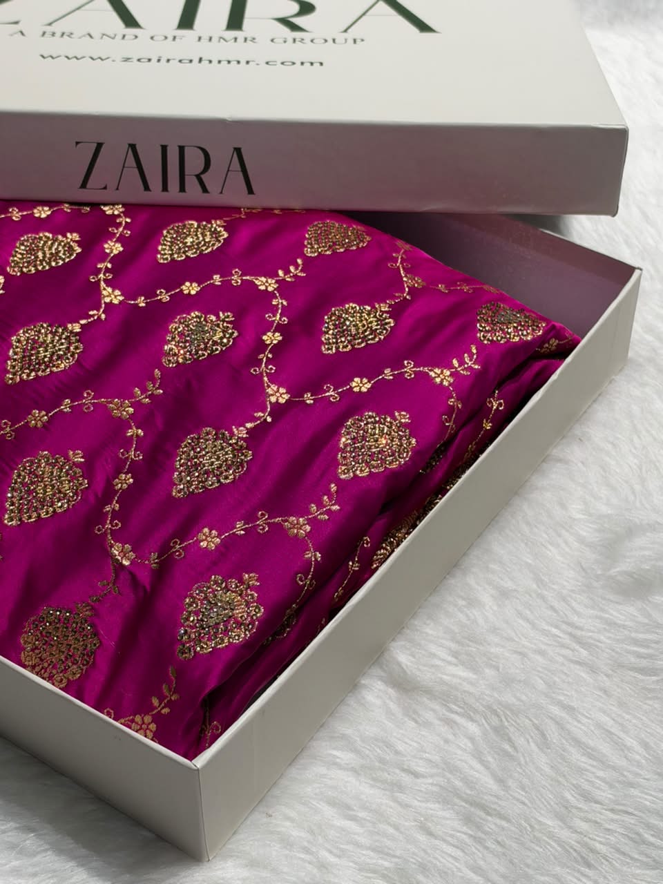 Rani Pink Floral Jaal Pattern Satin Katan Silk saree BSK42