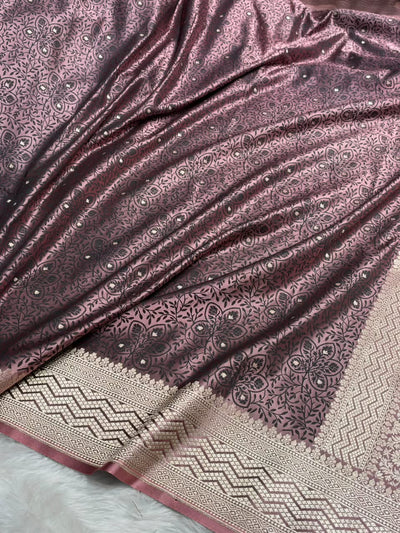 Copper Shades Jamawar Tanchoi Motif Mashru Silk Saree MST-17