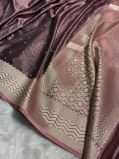 Copper Shades Jamawar Tanchoi Motif Mashru Silk Saree MST-17