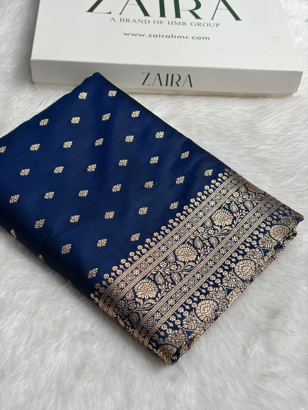 Banarasi Boota Katan Silk Saree In Navy Blue Shades SK03