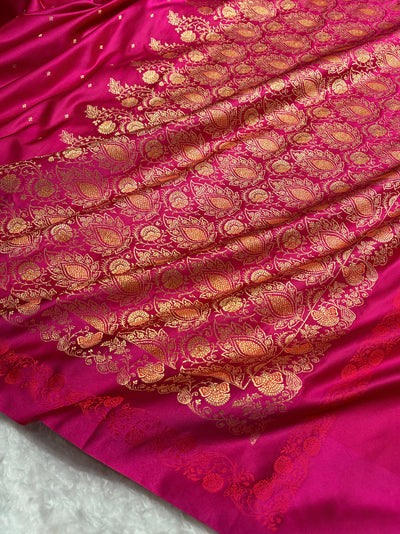 Banarasi Pink Satin Katan with Tanchoi Pattern SK163