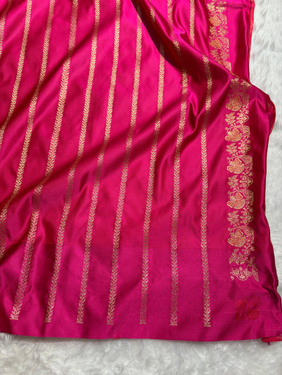 Banarasi Pink Satin Katan with Tanchoi Pattern SK163