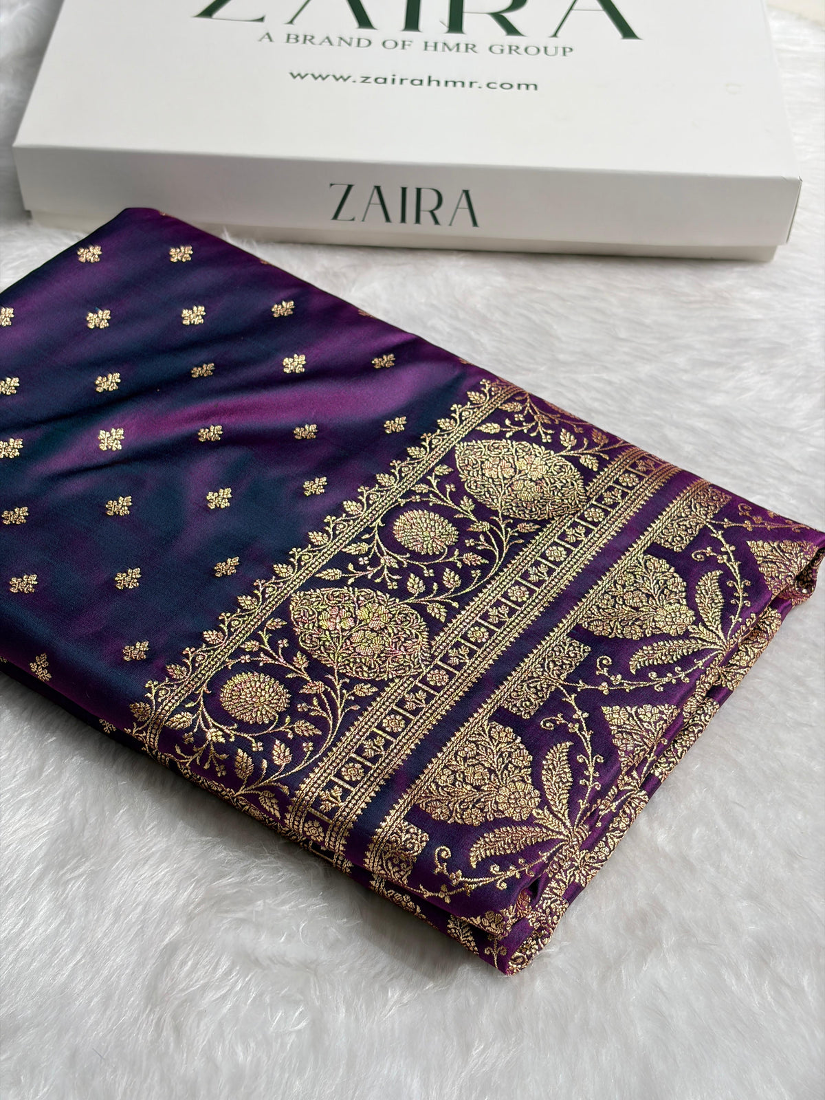 Banarasi Satin Katan Saree With Boota in Wine Shades SK117