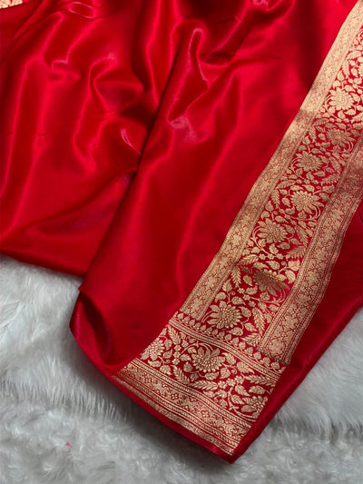 Banarasi Light Weight Satin Silk Red Shades SS66