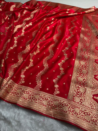 Banarasi Light Weight Satin Silk Red Shades SS66