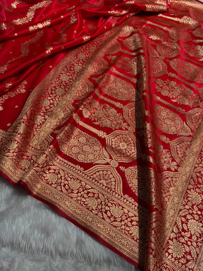 Banarasi Light Weight Satin Silk Red Shades SS66