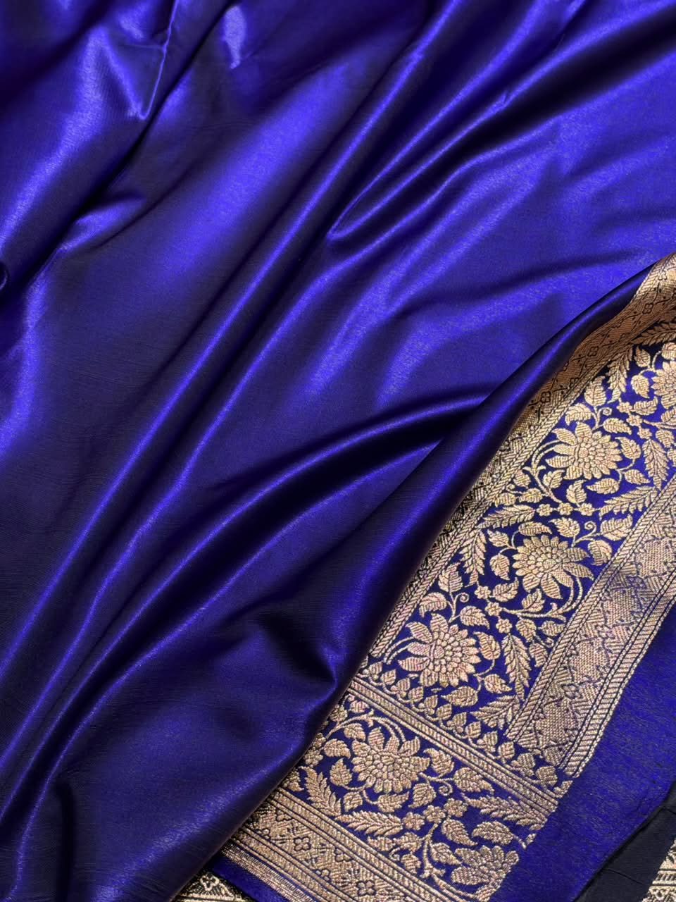 Banarasi Light Weight Satin Silk Royal Blue Shades SS67