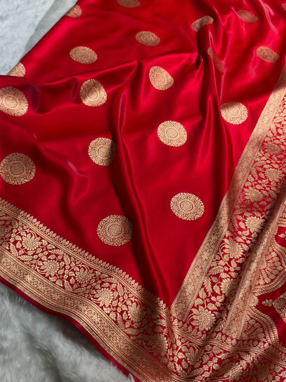 Banarasi Light Weight Satin Silk Red Shades SS67