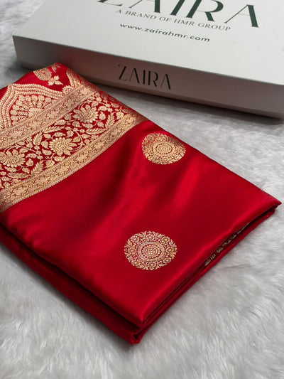 Banarasi Light Weight Satin Silk Red Shades SS67