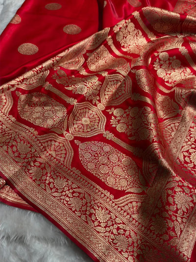 Banarasi Light Weight Satin Silk Red Shades SS67